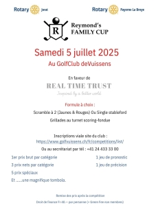Tournoi de Golf au GC Vuissens - au profit de la Fondation Real Time Trust
